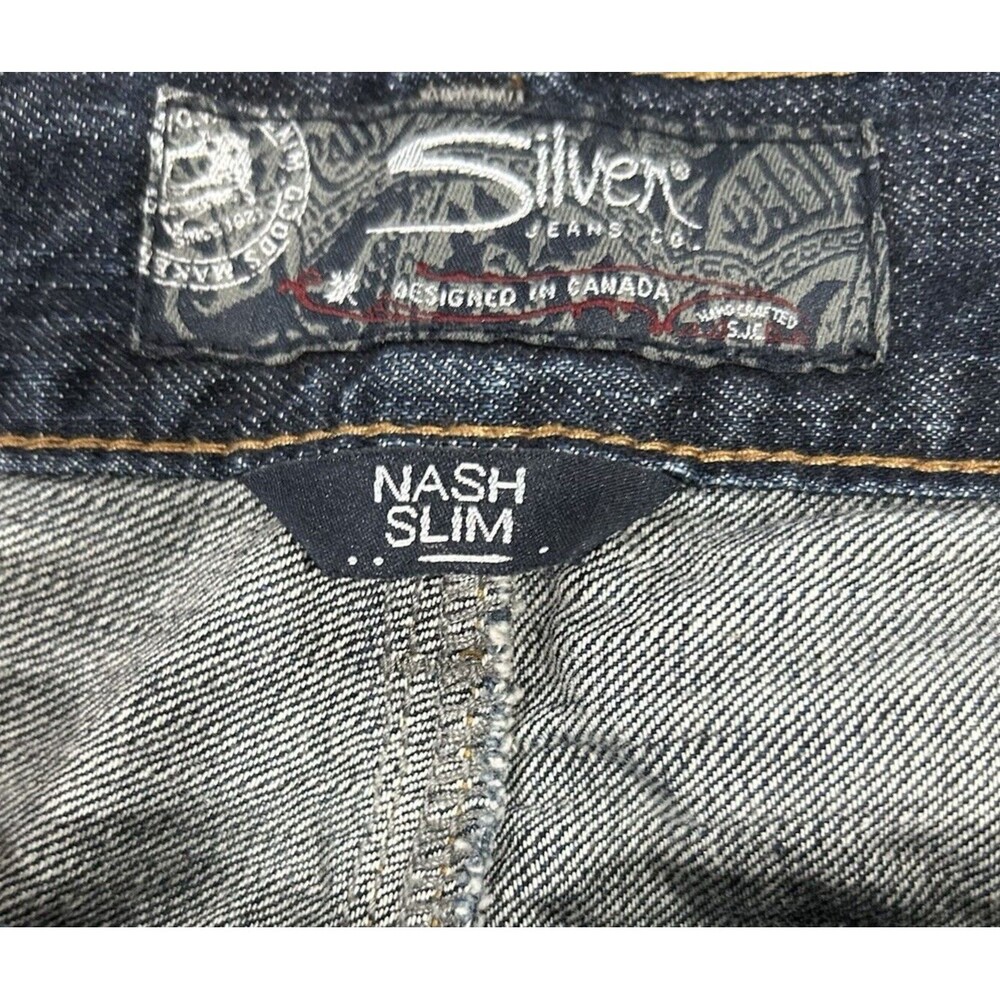 Silver Jeans Mens Nash Slim W38 L34 Blue Denim Actual measurements 40x30 - Picture 5 of 7